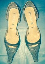 EUC Prada Beige Stamped Leather Snakeskin Print Toe w/ Beige Satin Heels... - $128.69