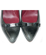 NEW COSTUME NATIONAL patent leather pumps heels shoes $754 37 charcoal d... - $239.84 CAD