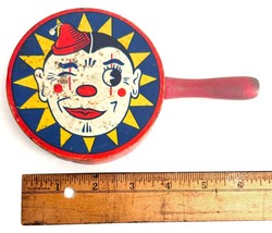 Vintage Tin Litho Winking Clown Toy Noisemaker - Kirchhof Mfg. (Circa 19... - $23.11