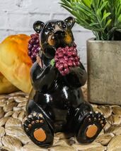 Western Rustic Berry Picking Black Bear With Fruit Harvest Bag Figurine ... - $17.99