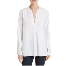 THEORY Damen Bluse Ofeliah Elegant Solide Weiß Größe S H0204517 - £65.15 GBP