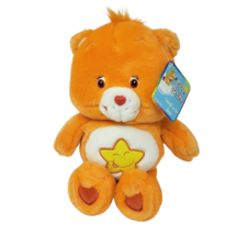 13&quot; Care Bears Laugh A Lot Orange Bear Yellow Star Stuffed Animal Plush Toy 2003 - £37.20 GBP