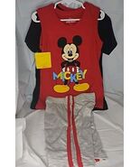 Boys Size 5 Mickey 3pc Outfit Set LAST ONE Red/Black Tee + Tank + Shorts NWT 5Y - $32.19 CAD