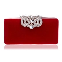 Red Color Velvet Women Evening Bags s  Arrival Day Clutches Party Small Gift Han - £146.46 GBP