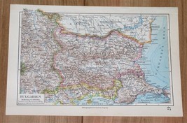 1924 Original Vintage Map Of Bulgaria / Turkey - $25.20