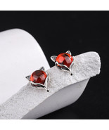 Red Fox Silver Stud Earrings - £21.95 GBP