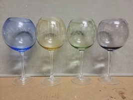 Mikasa Cheers Balloon Wine Glasses Goblets Etched Large set of 4 as seen - £47.85 GBP
