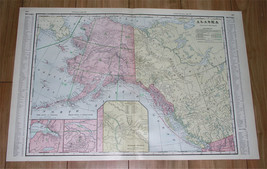 1910 Large 26 1/2&quot; X 17 1/2&quot; Antique Map Of Alaska Yukon Klondike Canada - £38.72 GBP