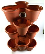 Terracotta 5 Tier Plastic Stackable Planter Pots Strawberry Vegetable Fl... - €15,30 EUR