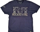 Rock Revival Double R Stripes Navy Blue Mens T-Shirt Sz Large  - £11.95 GBP