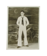 WW2 RPPC Sexy Sailor poses w Moon Background 1947 Subic Bay Philippines ... - $18.79