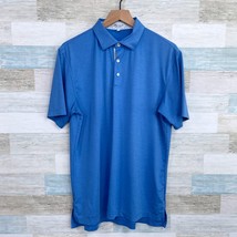 Peter Millar Summer Comfort Tech Golf Polo Shirt Blue Short Sleeve Mens ... - £35.52 GBP
