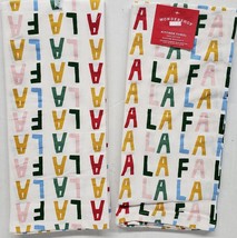 2 Same Printed Kitchen Towels (16&quot;x26&quot;) CHRISTMAS, COLORFUL LALALAFA LET... - £11.03 GBP