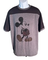 DISNEYLAND Short Sleeve Mickey Mouse T-Shirt Gray &amp; Black Large - £9.30 GBP
