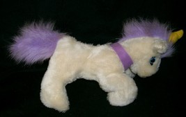 11&quot; Vintage White Purple Unicorn Horse Pony Stuffed Animal Plush Dan Brechner - £22.31 GBP