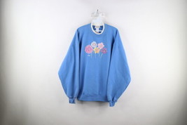 Vintage 90s Country Primitive Womens XL Faded Flower Lace Crewneck Sweatshirt - £35.26 GBP