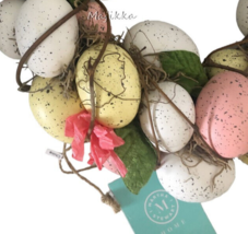 Martha Stewart Speckled Easter Egg Spring Ring Wreath Pastel Pink White ... - $63.58