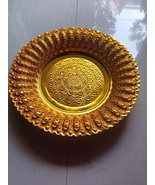 14.5ThaiGoldRound Tray Elegant Traditional Serving Platter for Festive O... - $30.68