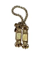 Vintage Rhinestone Sweater Guard Double Clip Cardigan Chain Faux Mother ... - $21.60