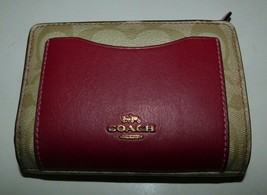Coach Pink Leather Signature Small Snap Wallet   - £39.96 GBP