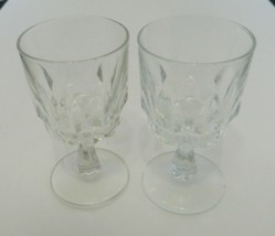 Artic Pattern by Arcoroc France Lot of Two Water Stemmed Goblets Clear 8 fl oz - £14.93 GBP