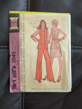 Mccall&#39;s Pattern 3545 Size 12 Uncut Sleeveless Jacket Skirt Straight Pants 1973 - £6.71 GBP