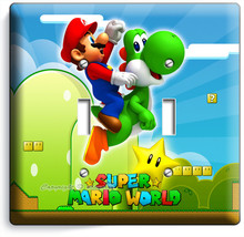 New Super Mario Yoshi Luigi Double Light Switch Cover Wallplate Ds Nintendo Wii - $13.94