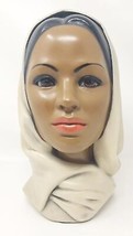 VTG 60s Marwal Chalkware 10” Bust Woman Hijab Middle Eastern African Moroccan - £72.10 GBP