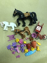 Lego FRIENDS Lot Animals HORSES Ribbons Wheelbarrow Bicycle Puppy Bird + - £13.63 GBP