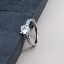 Sexy Solid 925 Sterling Silver White CZ Studded  Women Ring - £15.55 GBP