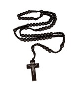 TerraSantaStore Christian Catholic Wooden Black Rosary Prayer Beaded Cro... - $18.79 CAD