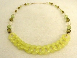 Large Statement Necklace, Chunky Acrylic Curb Links, Faceted Beads, #JWL... - $19.55