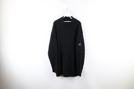 Vintage Southpole Mens Medium Thrashed Baggy Fit Ribbed Knit Mock Neck Sweater - £35.57 GBP