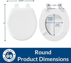 MAYFAIR 843SLOW 000 Lannon Slow Close Round Toilet Seat White Enameled Wood - $571.87 MXN