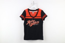 Vintage Y2K Harley Davidson Womens Medium Spell Out Script Mesh V-Neck T... - $44.50