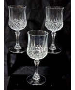 CRISTAL D&#39;ARQUES 7.25&quot; LONGCHAMP Water Goblet / Wine Glass - MINT Set Of 3 - $21.98