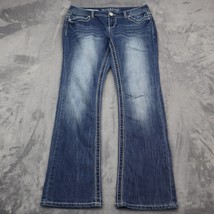 Maurices Pants Womens 7 Blue Short Low Rise 5 Pocket Design Boot Cut Jeans - £23.33 GBP