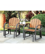 Outdoor Contemporary Set Rocking Chair Oak Finish - $9,428.42 MXN