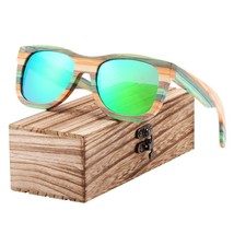 Gradient Women Sunglasses Bamboo Polarized Sun Glasses for Men Mirror Square Eye - £50.27 GBP
