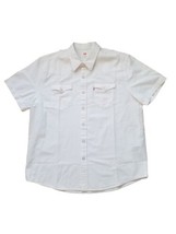 Levi’s Men&#39;s XL Western Ivory Button Up Pearl Snaps Short Sleeve Collared Shirt - £10.46 GBP