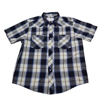 Canyon River Blues Shirt Mens L Blue Short Sleeve Collared Casual Button Up - £14.15 GBP