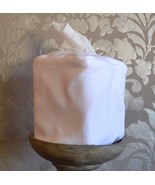 Mike &amp; Ally Creamy White Linen Fabric Boutique Tissue Box Cover - £19.52 GBP