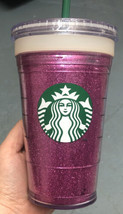 Starbucks Grande Purple Glitter Cold Cup Double Walled Tumbler 2011 16 Oz - $11.39