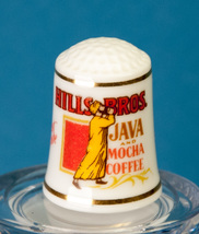 Franklin Mint Country Store Thimble Hills Bros Coffees Advertising Porce... - £4.70 GBP