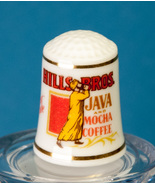 Franklin Mint Country Store Thimble Hills Bros Coffees Advertising Porce... - $6.00