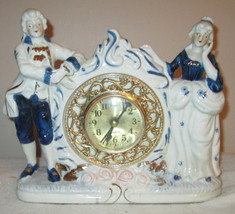 Vintage Glossy Victorian Colonial Porcelain China Table Mantel Quartz Clock - £39.96 GBP