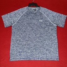 Under Armour Shirt Mens XL Blue HeatGear Short Sleeve Stretch Loose Crew... - £9.78 GBP