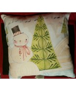 Snowman Christmas Pillow 14&quot; x 14&quot; by Deny Designs Fun Whimsical 100% Po... - £14.33 GBP
