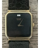 CITIZEN QUARTZ WRIST WATCH JAPAN 43-6046 MENS DRESS WATCH GOLD TONE THIN - $48.02 CAD