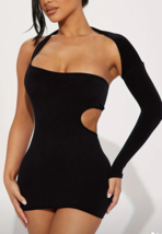  Woman&#39;s Sexy Hollow-Out Long Sleeve One-Shoulder Fitted Mini Dress. - $335.51 MXN